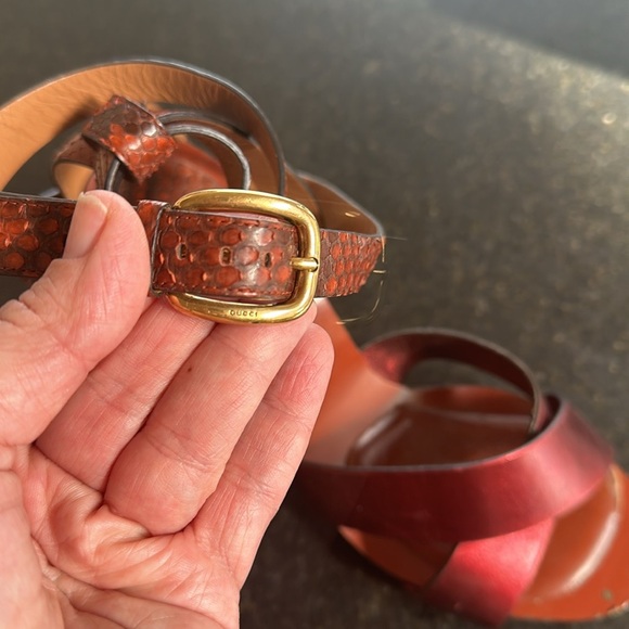 Gucci calfskin and python heels - Picture 2 of 8